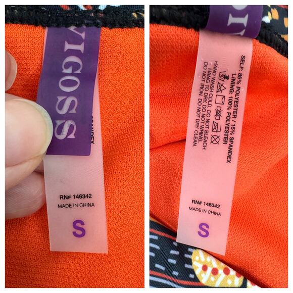 NEW Vigoss Bikini Bottoms Cutout High Rise Front Dark Blue Multicolor Size Small - Picture 7 of 7